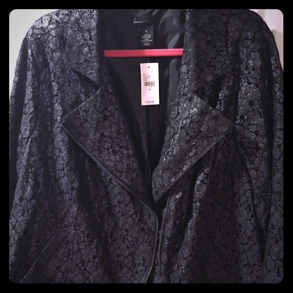 Lane Bryant Shimmer Lace Moto Jacket